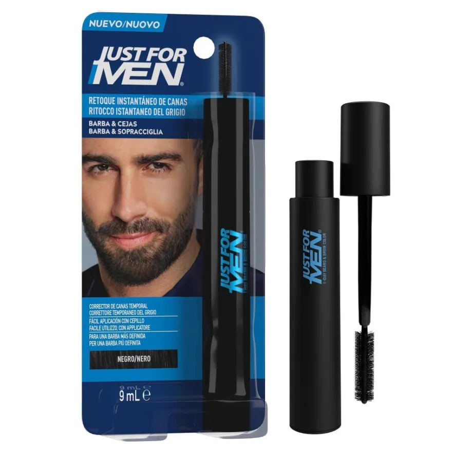 Just for Men Corrector de Canas Barba y Cejas Negro 9 g