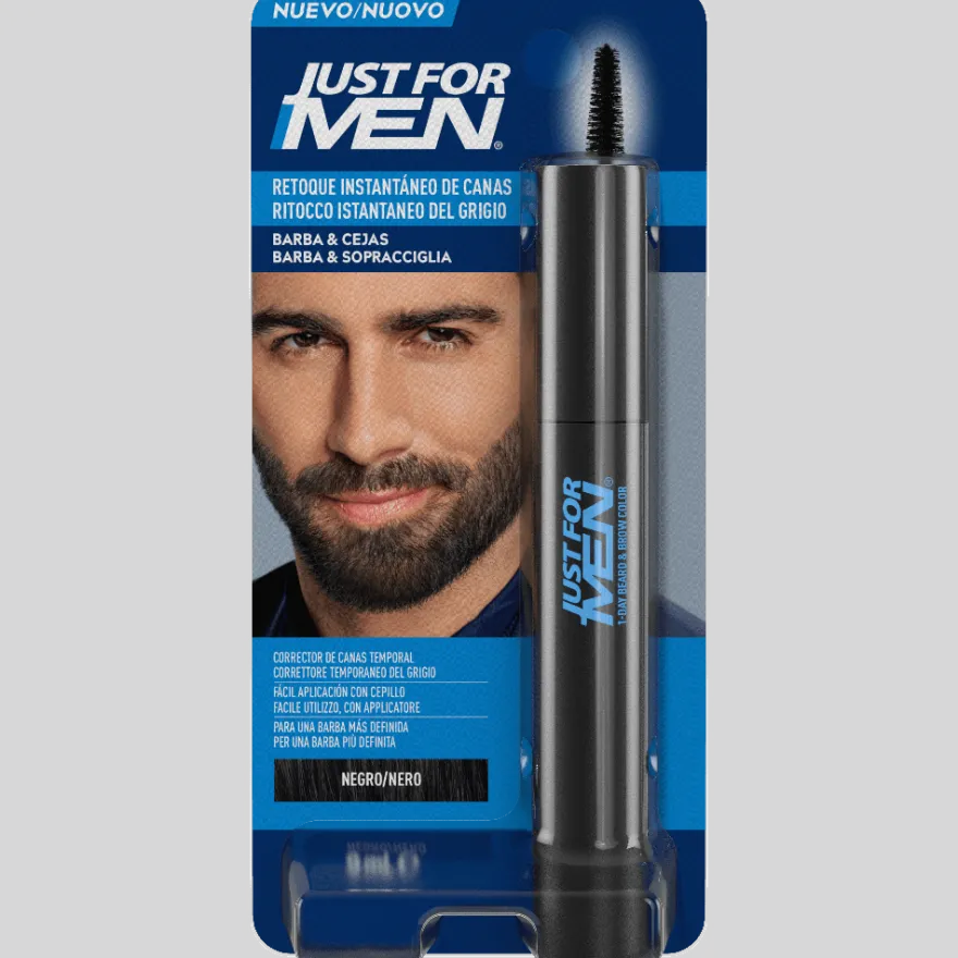 Just for Men Corrector de Canas Barba y Cejas Negro 9 g