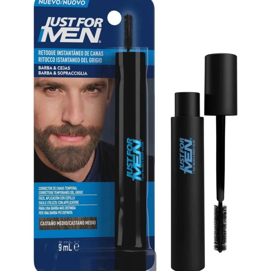 Just for Men Corrector de Canas Barba y Cejas Castaño Medio 9 g