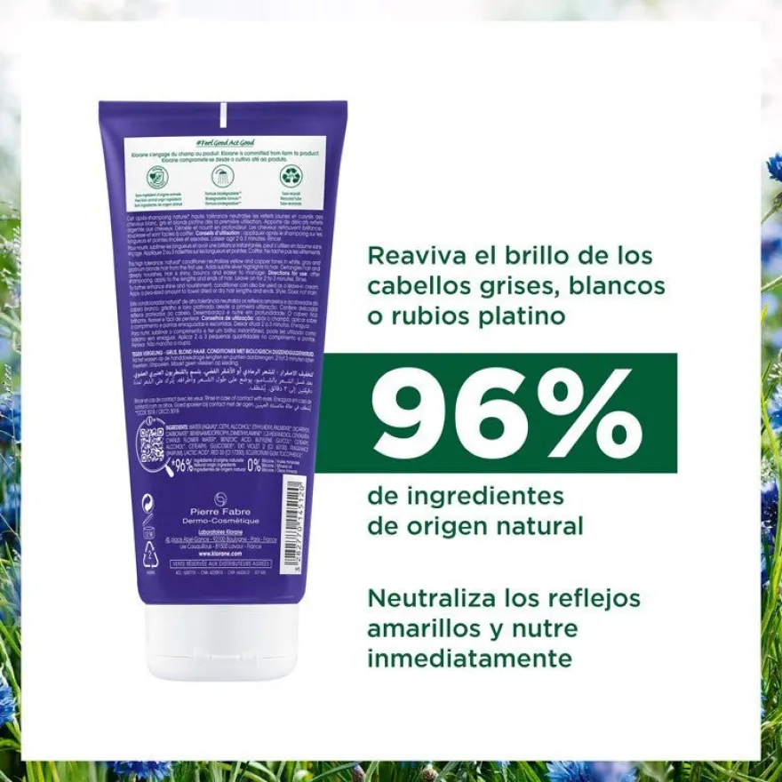 KLORANE Acondicionador a la Centaurea Pelo Rubio y Gris 200 ml
