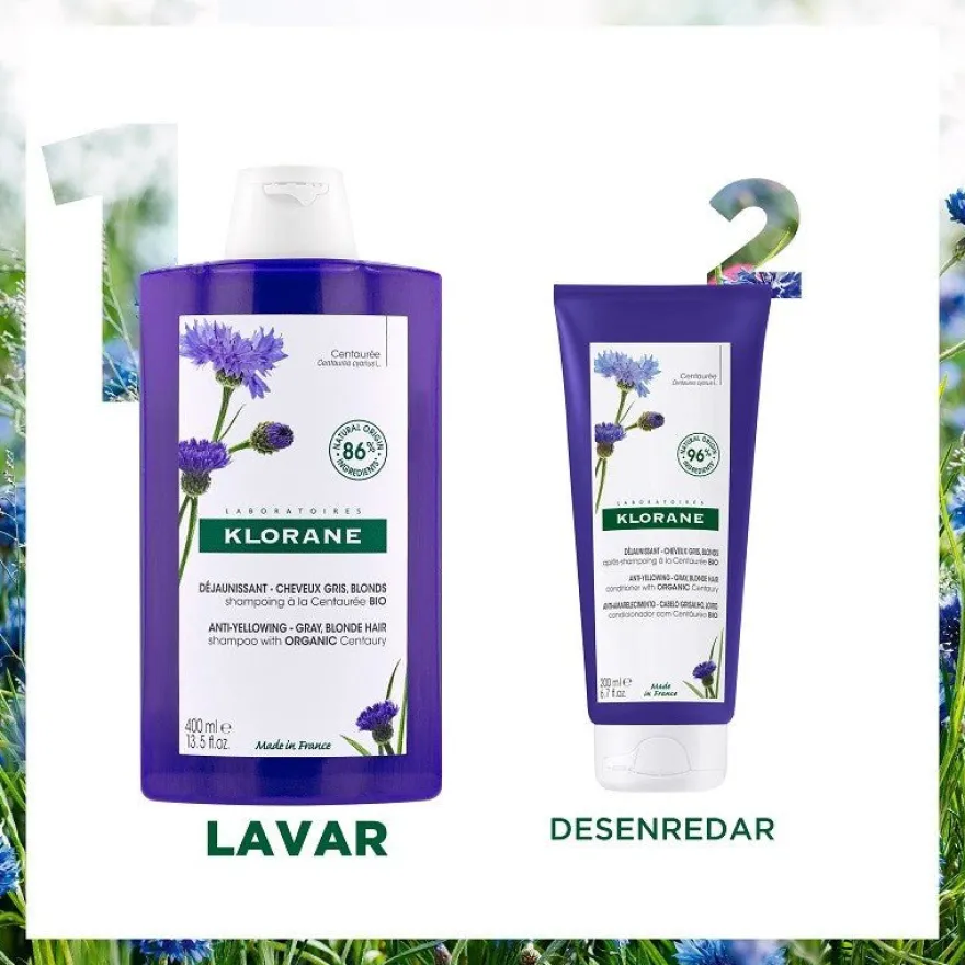 KLORANE Champú a la Centaurea BIO Reflejos Plateados 400ml