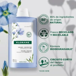 KLORANE Champú al Lino BIO 400ml