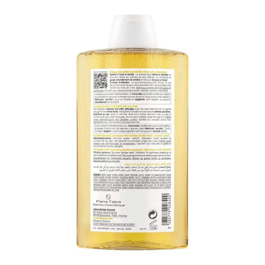 KLORANE Champú Camomila Reflejos Dorados 400 ml