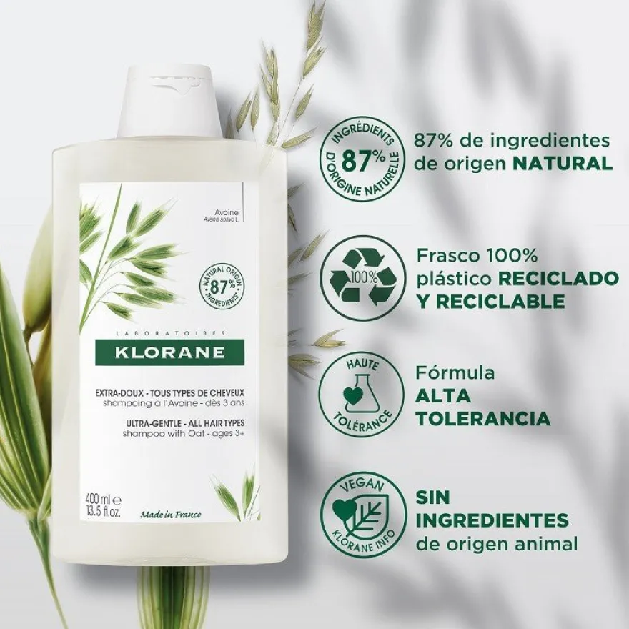 KLORANE Champú Leche de Avena 400ml