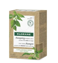 KLORANE Champú Mascarilla 2 en 1 Ortiga BIO y Arcilla 8 Sobres