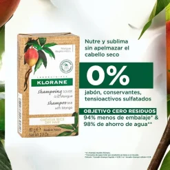KLORANE Champú Sólido al Mango 80gr