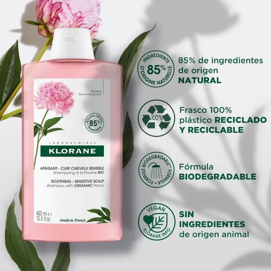 KLORANE Peonía Champú Cabello Irritado 400ml