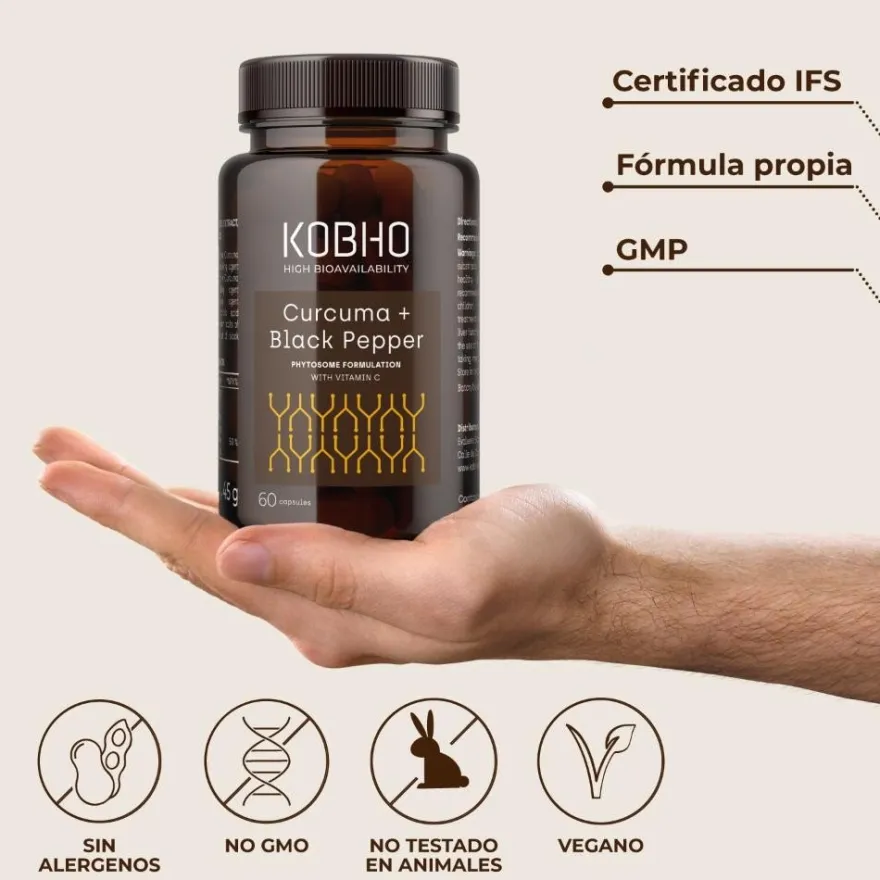 Kobho Labs Cúrcuma + Pimienta Negra 60 Cápsulas