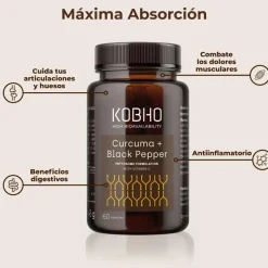 Kobho Labs Cúrcuma + Pimienta Negra 60 Cápsulas