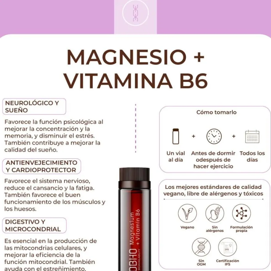 Kobho Labs Magnesio + Vitamina B6 DUPLO 2x20 Viales