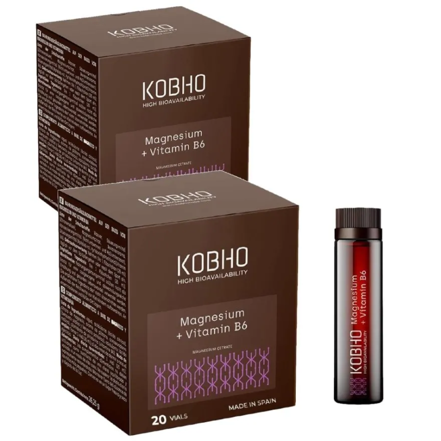 Kobho Labs Magnesio + Vitamina B6 DUPLO 2x20 Viales