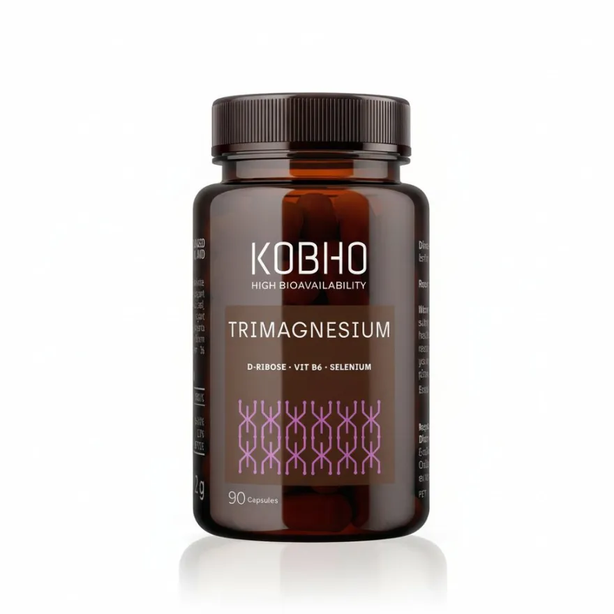 Kobho Trimagnesium 3 Tipos de Magnesio 90 Cápsulas