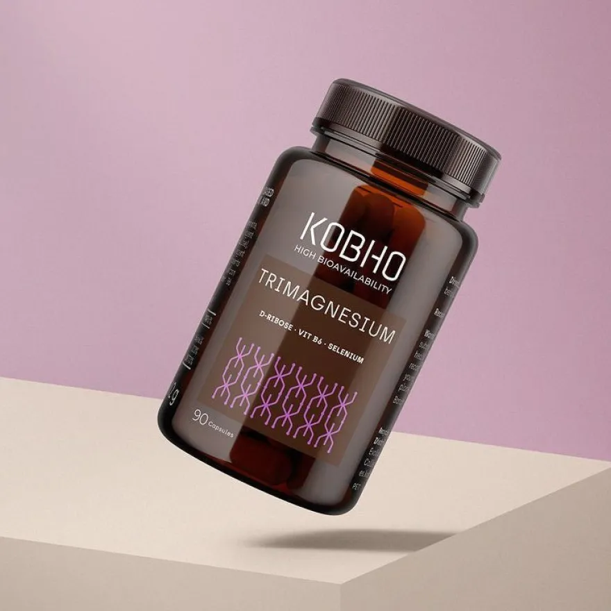 Kobho Trimagnesium 3 Tipos de Magnesio 90 Cápsulas