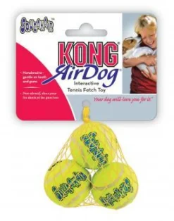 Kong Air Dog Pelotas Squeaker Amarillo 3 uds