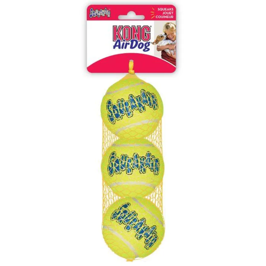 Kong SqueakAir Pelotas Amarillas 3 ud