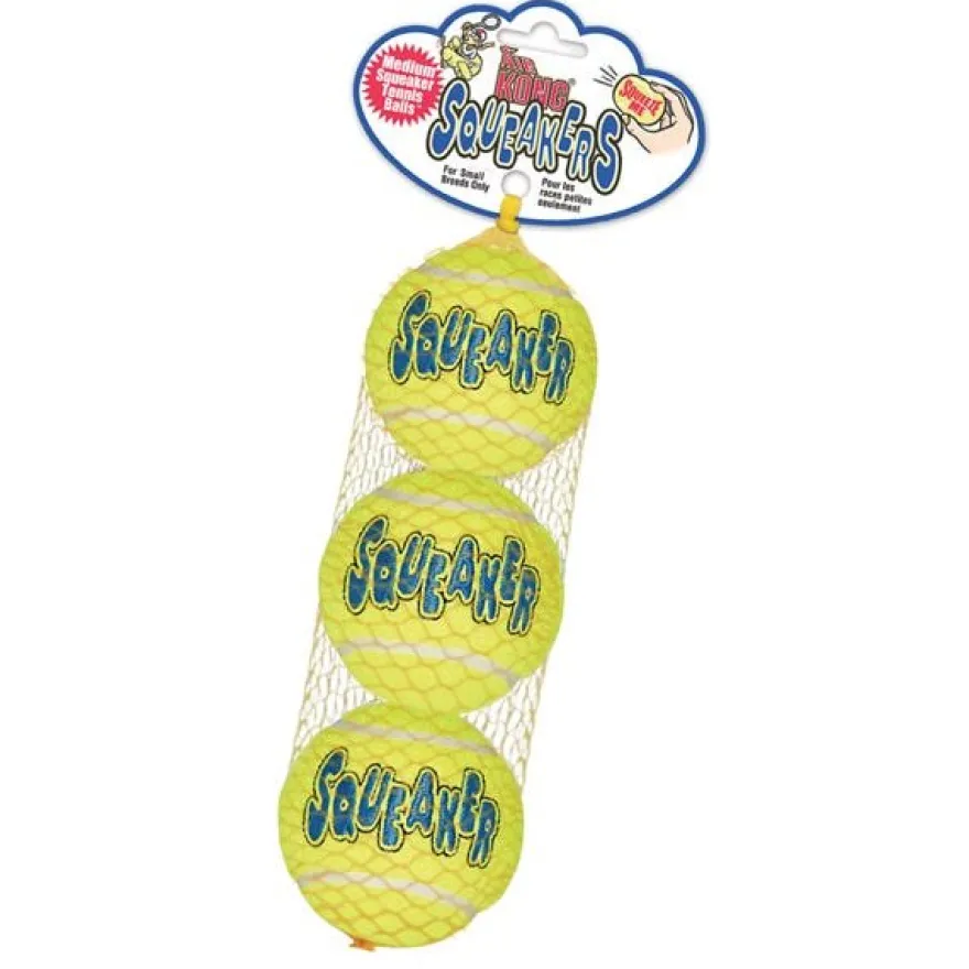 Kong SqueakAir Pelotas Amarillas 3 ud