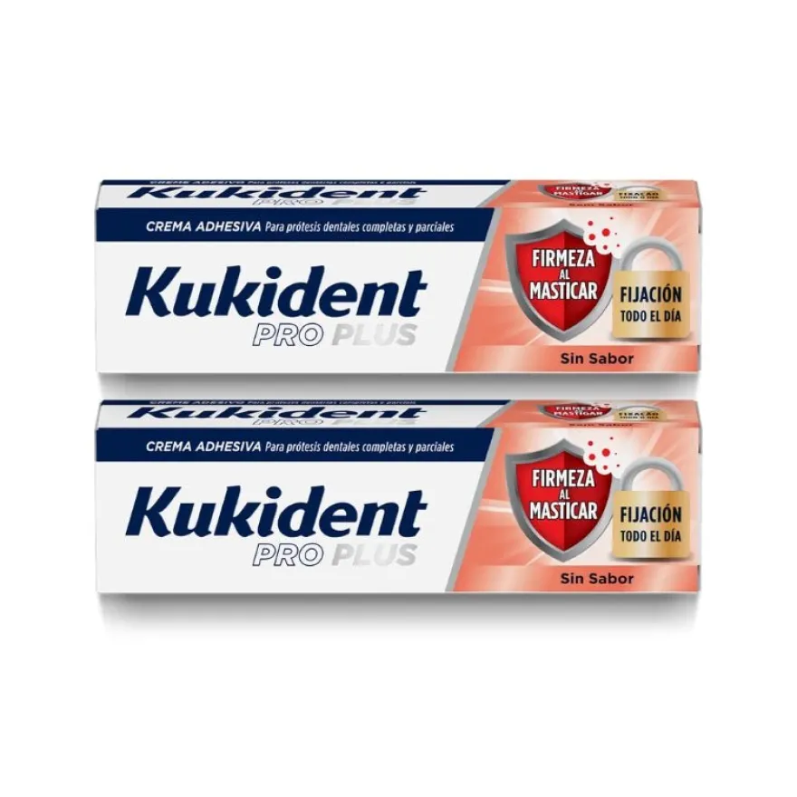 KUKIDENT Pro Plus Firmeza al Masticar Duplo 2x40g
