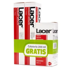 LACER Flúor Pasta Dentífrica 125ML+125ML+Colutorio 200 ML GRATIS