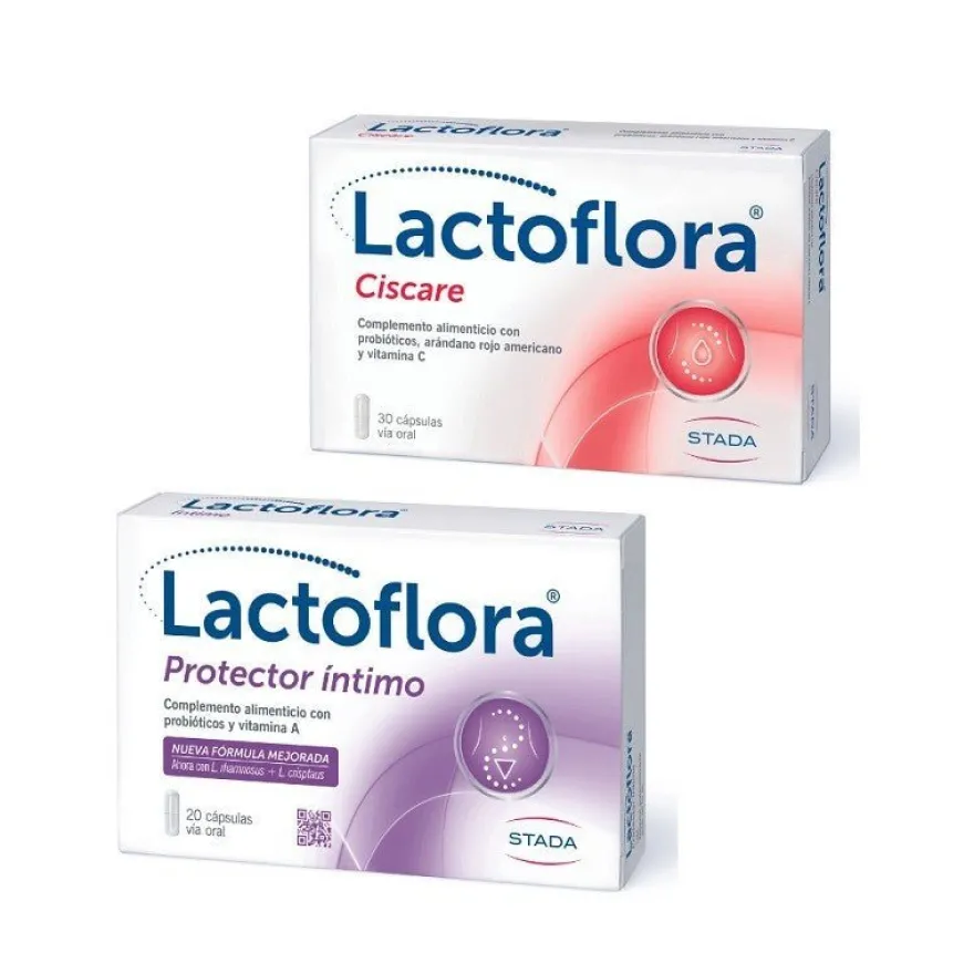 LACTOFLORA Ciscare Probiótico Arándano Rojo 30 caps + Protector Íntimo 20 caps