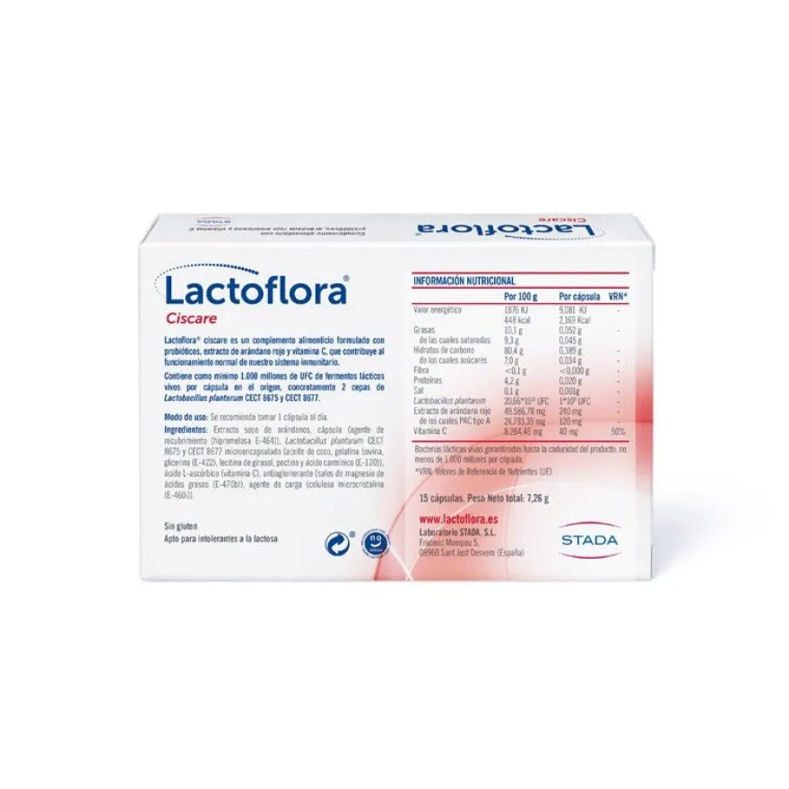 LACTOFLORA Ciscare Protector con Arándanos Molestias Urinarias 15 cápsulas
