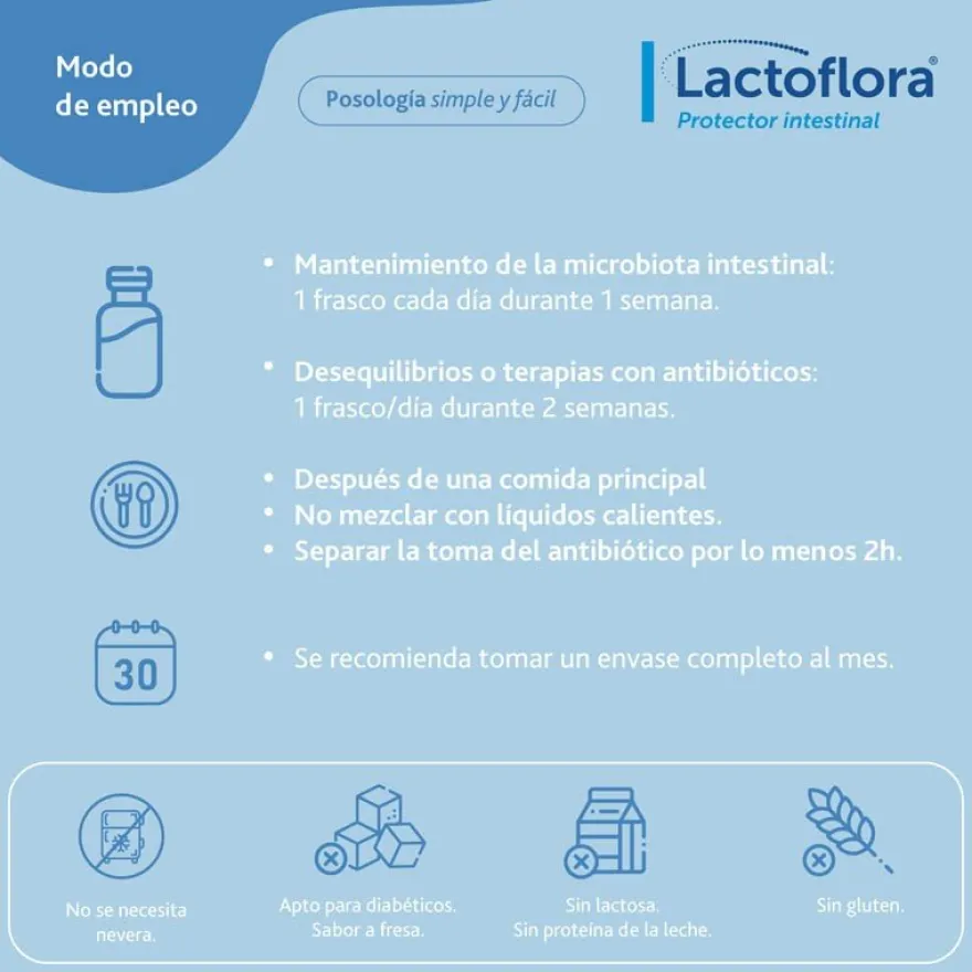 LACTOFLORA Protector Intestinal Adultos 10 frascos