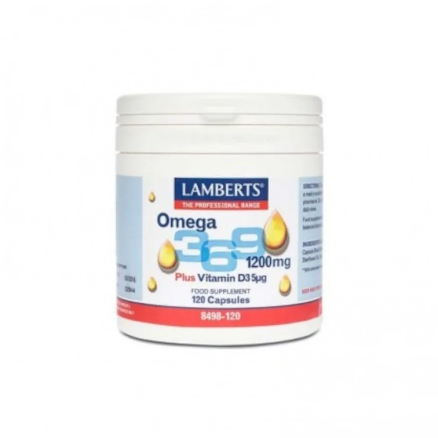 Lamberts Omega 3-6-9 con Vitamina D3 120 Cápsulas