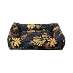 Lex&Max Cuna Dubai Cama para Perros Negro y Dorado 90x70cm
