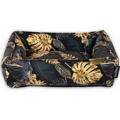 Lex&Max Dubai Cama para Perros Negro y Dorado 70 x 55 cm