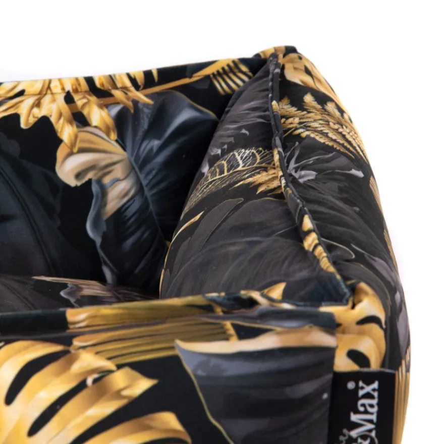 Lex&Max Dubai Cama para Perros Negro y Dorado 70 x 55 cm