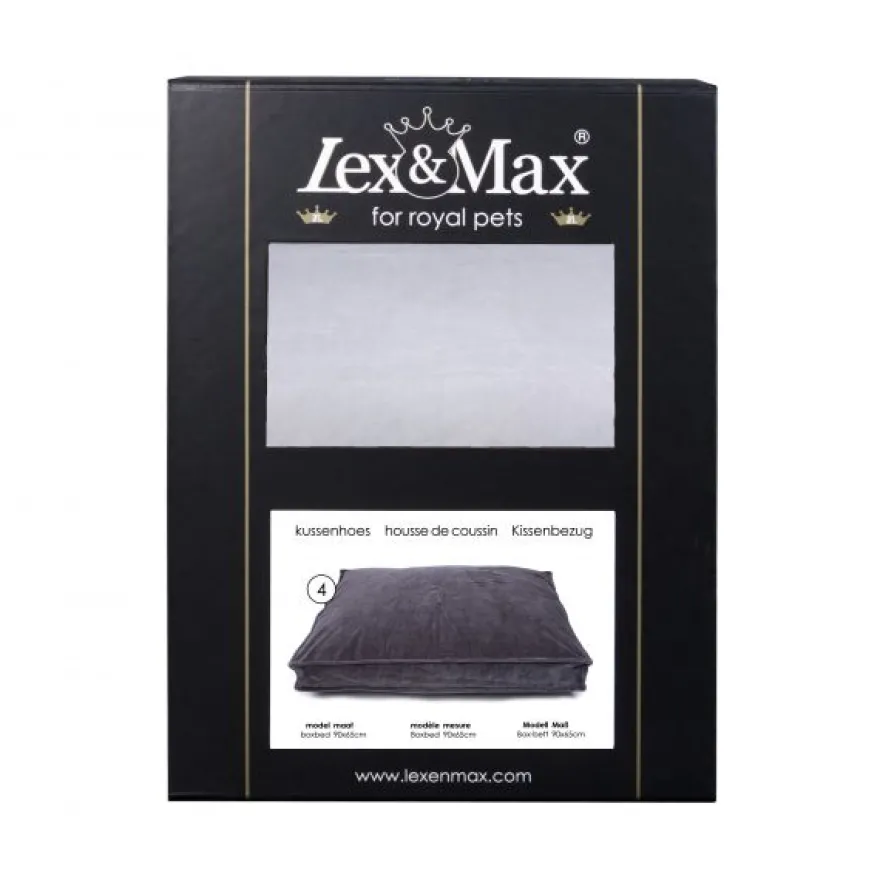 Lex&Max Funda Boxbed Royal Velvet Gris Claro 90x65 cm