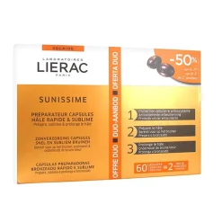 LIERAC Duplo Sunissime Cápsulas Solares Bronceado Rápido & Protección Antiedad 2x30 cápsulas