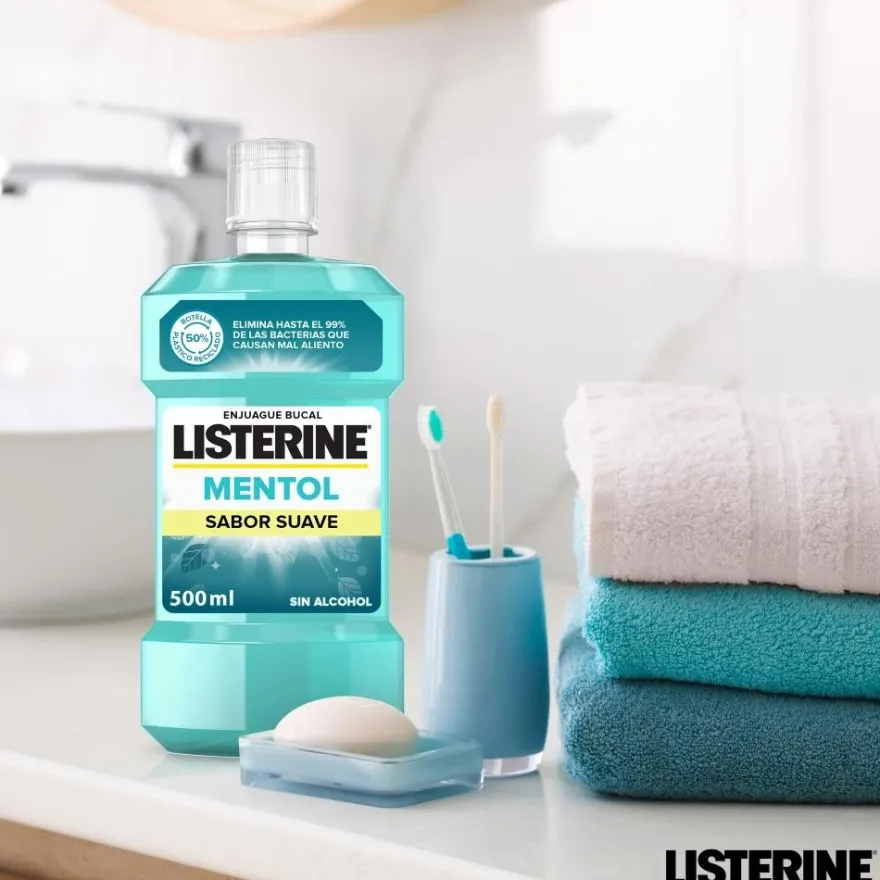 LISTERINE Mentol Sabor Suave 500 ml + 250 ml GRATIS