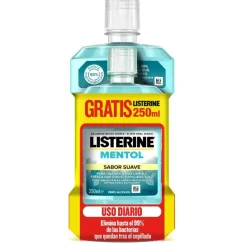 LISTERINE Mentol Sabor Suave 500 ml + 250 ml GRATIS