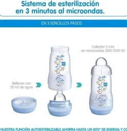 MAM Biberón Easy Start Anti Cólico 260ml - Blanco