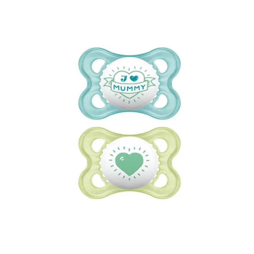 MAM Chupete Original Látex 0-6M 2 Unidades Azul y Lima