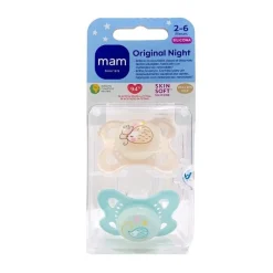 MAM Chupete Original Night Silicona 2-6M 2 Unidades