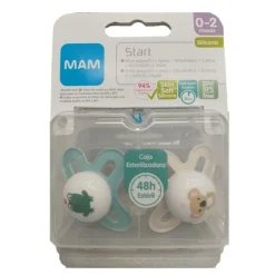 MAM Chupete Start Silicona 0-2M 2 Unidades