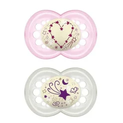 MAM Chupete Tetina de Silicona Night +6 x2 (Rosa)