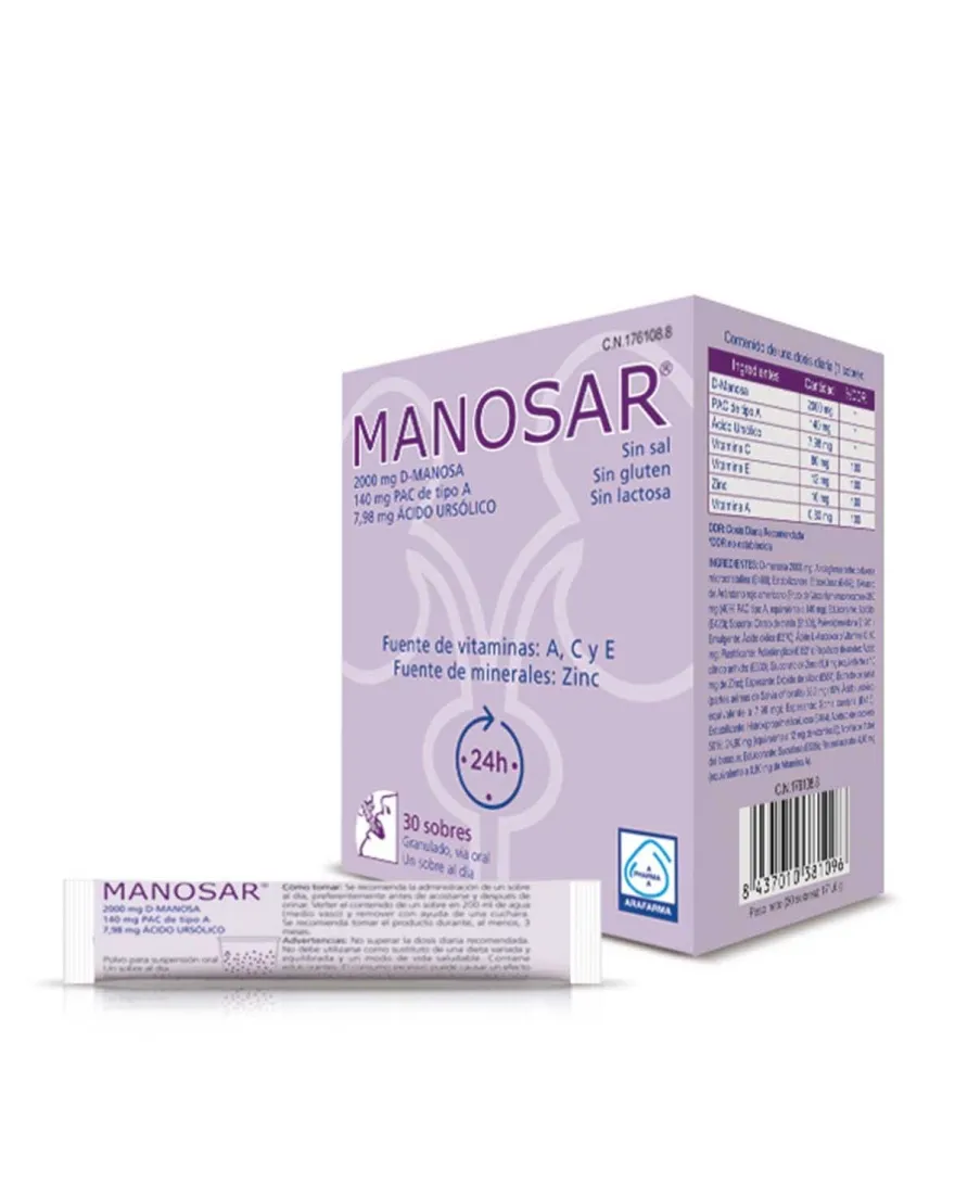 Manosar Arafarma Vitaminas A,C,E y Zinc 30 Sobres