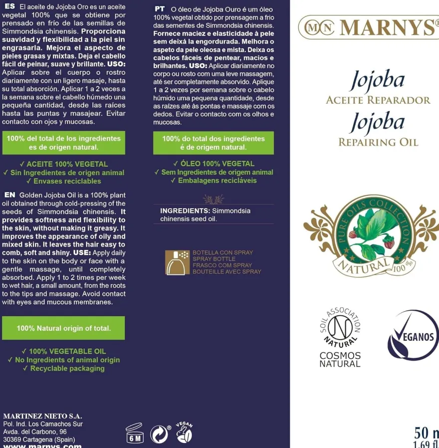 Marnys Aceite Puro de Jojoba 50ml
