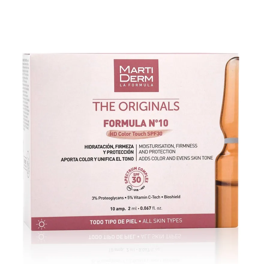 MARTIDERM Ampollas Fórmula Nº10 SPF 30 con Color x10 Ampollas