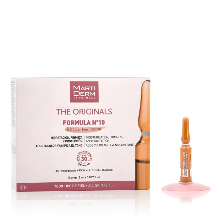MARTIDERM Ampollas Fórmula Nº10 SPF 30 con Color x10 Ampollas