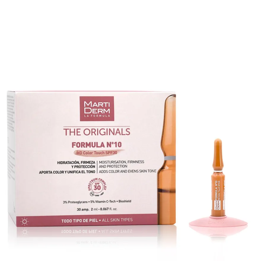 MARTIDERM Ampollas Fórmula Nº10 SPF 30 con Color x30 Ampollas