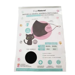 Mascarillas Reutilizables Higiénicas Niños ERGONATURAL Negra 2 Unidades