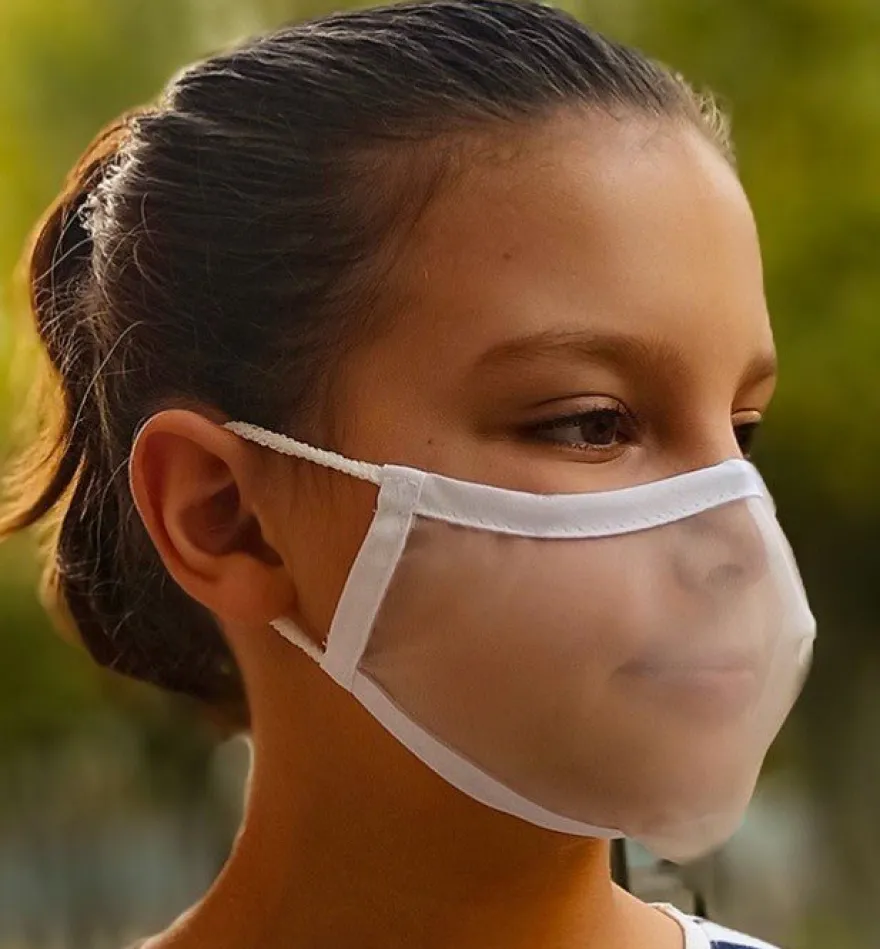 Mascarilla Transparente Certificada Reutilizable Eco-Repelente Color Blanco Talla S - BEYFE