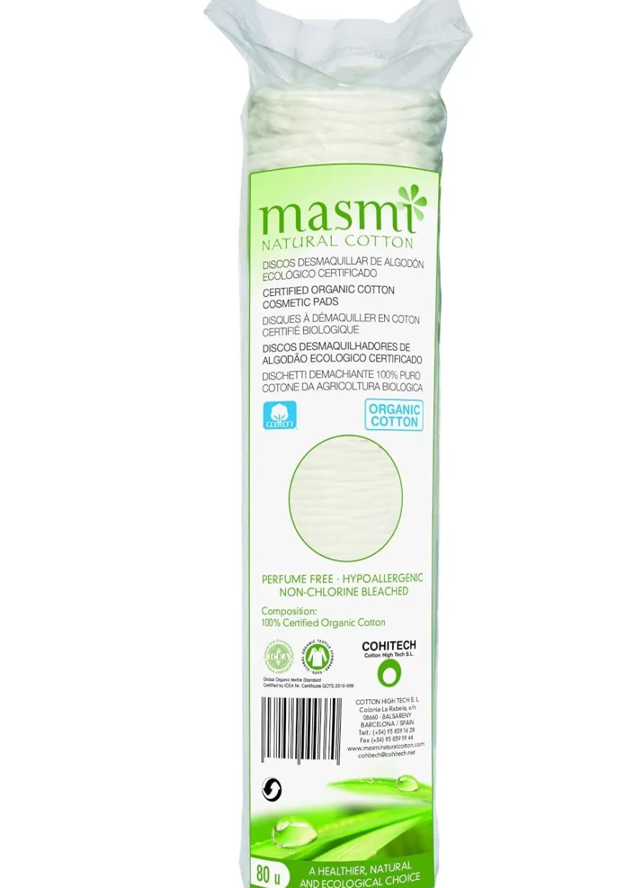 Masmi Discos Desmaquillar Masmi Natural Cotton 80 unidades