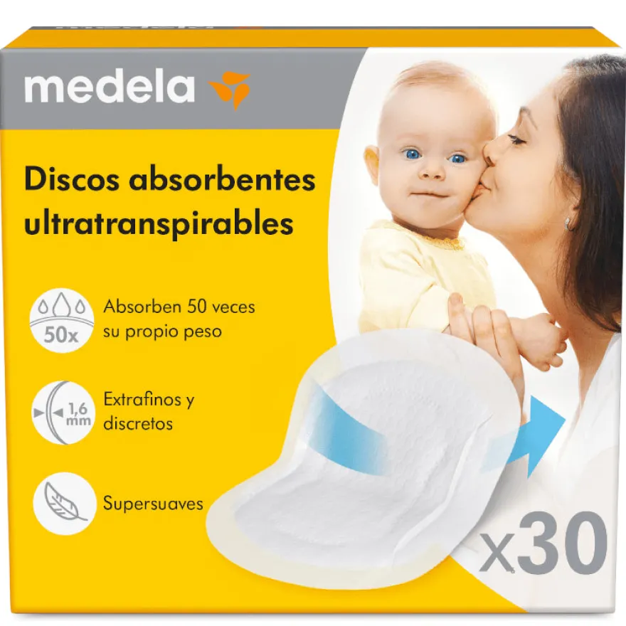 MEDELA Discos Absorbentes Desechables Ultratranspirables 30 Uds