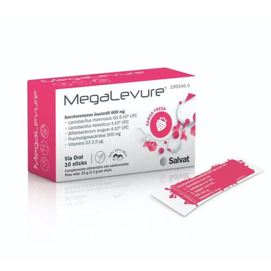 Megalevure Sabor Fresa 10 Sticks