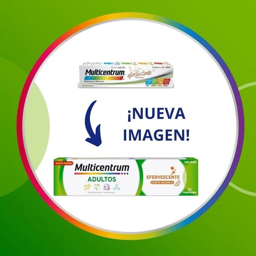 MULTICENTRUM Efervescentes Adultos 20 Comprimidos Sabor Naranja