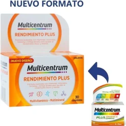 MULTICENTRUM Rendimiento Plus Ginseng y Ginkgo 30 Comprimidos